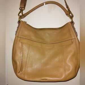 Fossil‎ light brown shoulder large bag purse removable strap